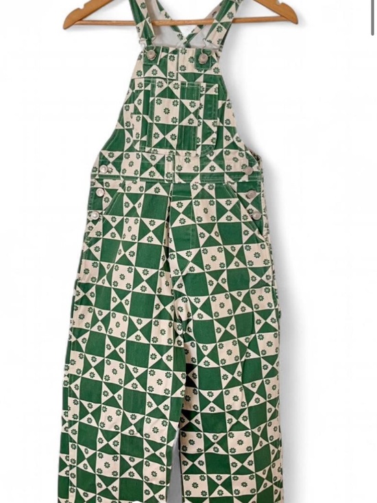 Lisa Says Gah Pants - Lisa Says Gah Women's Green Dungarees-overalls geometric floral